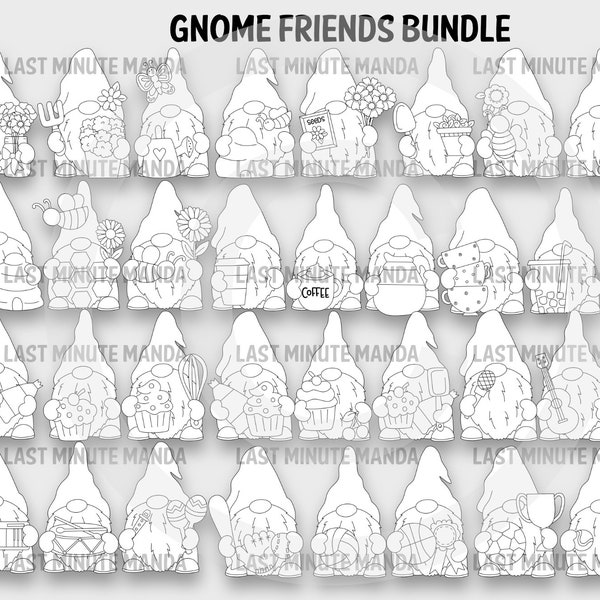 Gnome Friends Bundle Digital Stamps