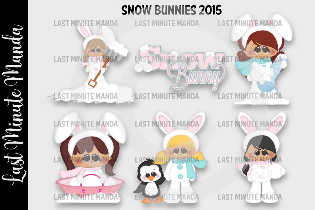 Snow Rabbit Image Transparent Snow Bunnies Transparent PNG Clipart - Etsy