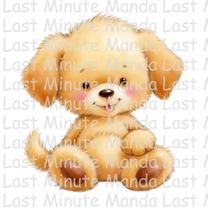 Kuschelter Welpe Clipart Set 4 | Niedliche Hundegrafiken | A5 A6 A7 Größen | PNG & JPG | Sofortdownload | Last Minute Mandala Exklusiv