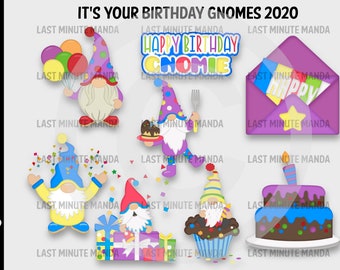 It's Your Birthday Gnomes Vector Layered Graphics