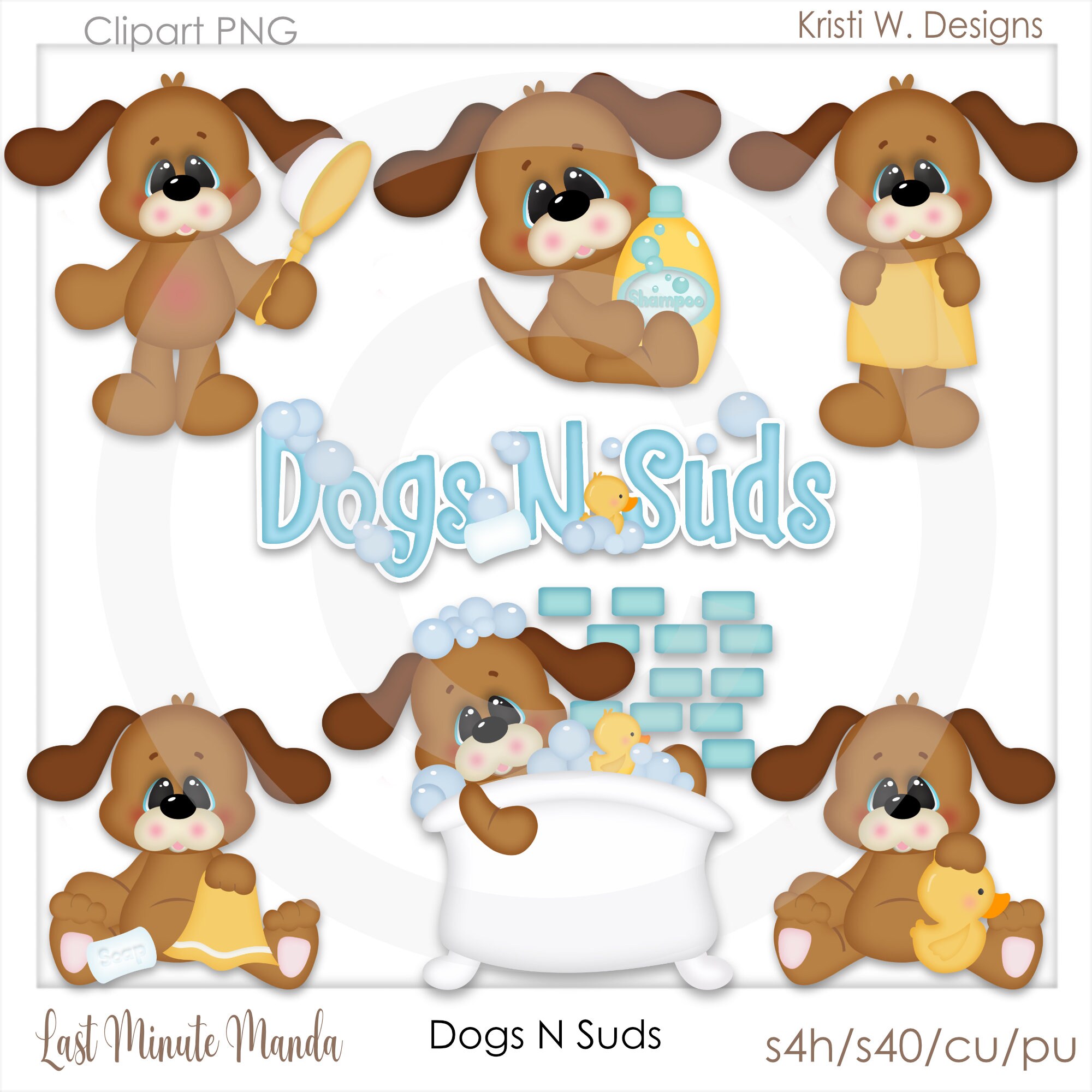 Dogs N Suds Transparent PNG Clipart - Etsy