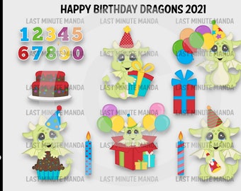 Happy Birthday Dragons 2021 PNG Graphics