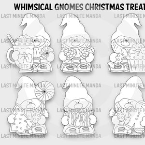 Whimsical Gnomes Christmas Treats Digital Stamps