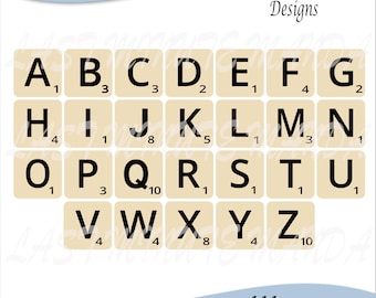 Scrabble Letters Layered Template