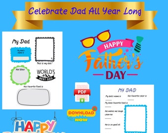 My Dad Fill In The Blanks Printable l Father's Day l Dad Birthday