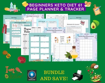 Beginners Keto Diet Planner & Weight Loss Tracker (61 Page PDF)
