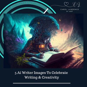 5 Ai Writer Wall Art Bundle - Midjourney/Digitaler Download/Verwendung für Ihr Marketing, Buchumschlag, POD oder Wandkunst