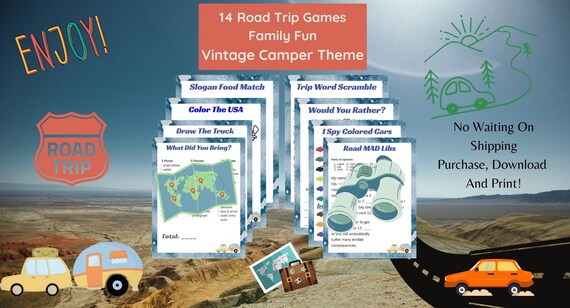 Printable Family Road Trip Games - Etsy