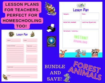 Digital Download, Lesson Plans For Teachers, Lesson Planning For Homeschooling, 7 Printable Lesson Plans, Classroom, School, Education,