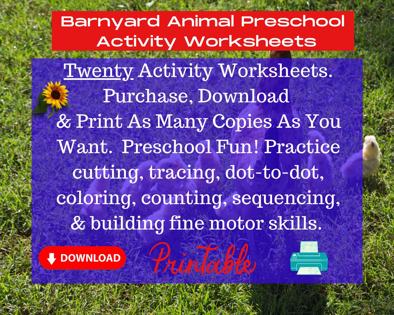 Twenty Barnyard Animal Printable Worksheets (cutting, Tracing, Dot-to ...