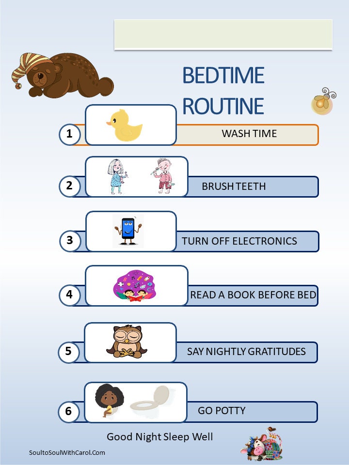 Kids Nighttime Routine Chart - Etsy