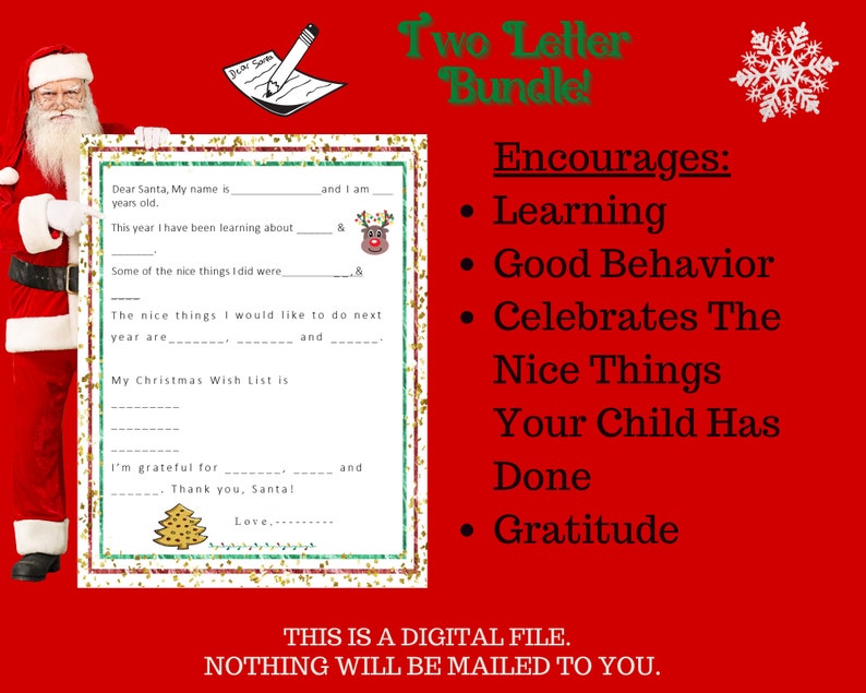 Letter To Santa / Letter From Santa / Editable Letter To Santa & Return Letter From Santa/ Digital/Printable/Christmas PDF/ Christmas Fun image 4