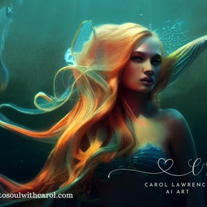 4 Mermaid Ai Art PNG's To Spice Up Your Marketing, MidJourney, image 3