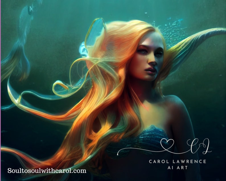 4 Mermaid Ai Art PNG's To Spice Up Your Marketing, MidJourney, image 3