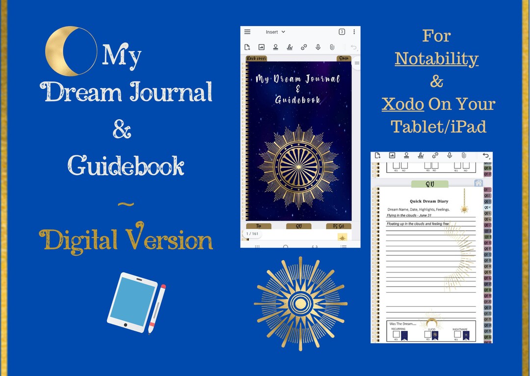 Dream Journal & Guidebook Digital Version for Notability and Xodo - Etsy