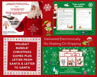 Holiday Bundle, Editable Letter From Santa, Letter To Santa Plus Fourteen Holiday Fun Filled Activities, Printable