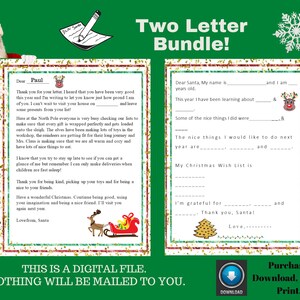 Letter To Santa / Letter From Santa / Editable Letter To Santa & Return Letter From Santa/ Digital/Printable/Christmas PDF/ Christmas Fun image 2