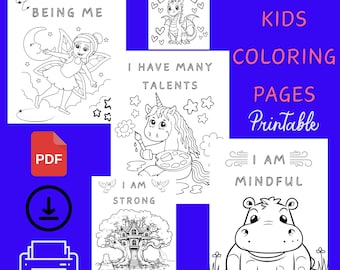 30 Magical Friends Affirmation Coloring Pages For Kids l PDF Printable