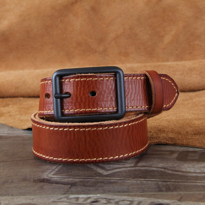 Gift For HimGift For HusbandHandmade Men/'s BeltHigh Quality Leather BeltLeather BeltMens Genuine Double Stitched Belts