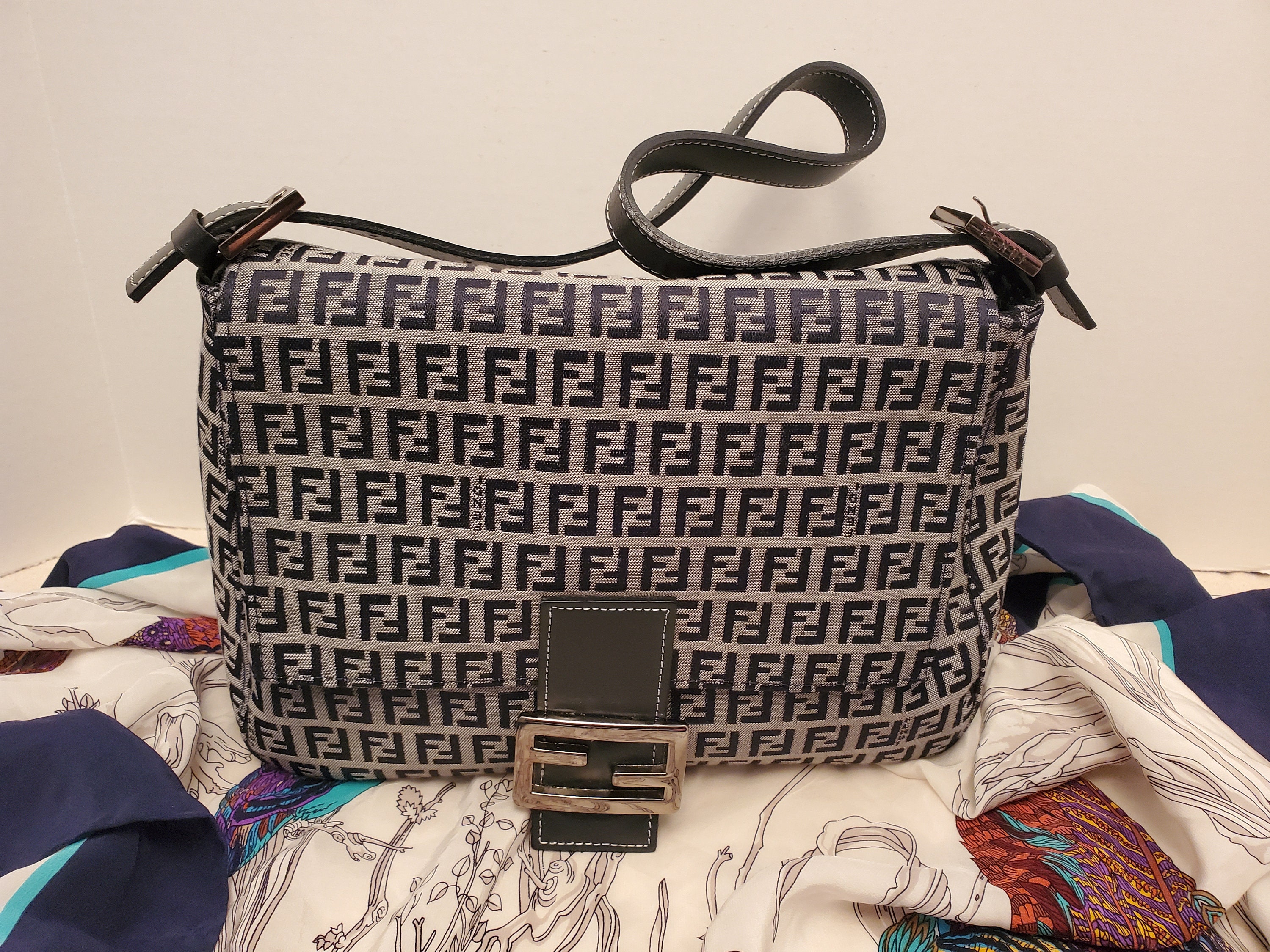 Vintage Fendi Baguette Blue Purse