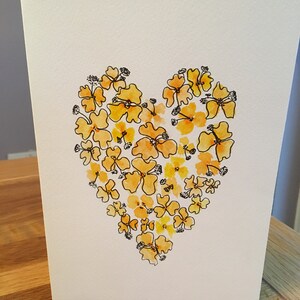 Carte peinte à la main de jour de Valentines