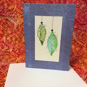 Hand geschilderde aquarel "Doodle" kerstkaart