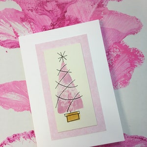 Cartão de Natal "Doodle" em aquarela pintado à mão