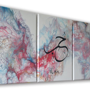 handmade acrylic painting on canvas "Love", 40x90cm, Arabic Calligraphy