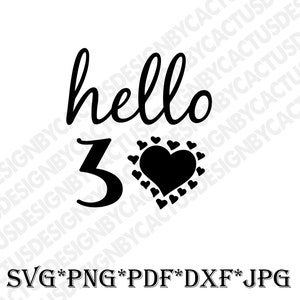 Ciao Trenta Svg, 30 ° compleanno Svg, Regalo di compleanno Svg, Camicia 30 anni Svg, Silhouette, Compleanno, Dxf, Png, File Cricut, Vettore, Stencil