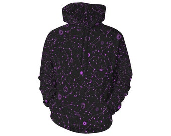 Magical Black and Purple Constellations Hoodie
