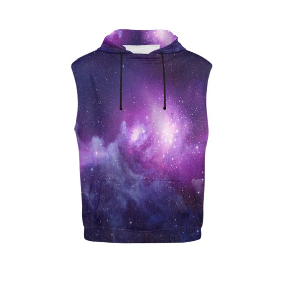 Purple Nebula galaxy Sleeveless Hoodie for Men and Women Etsy