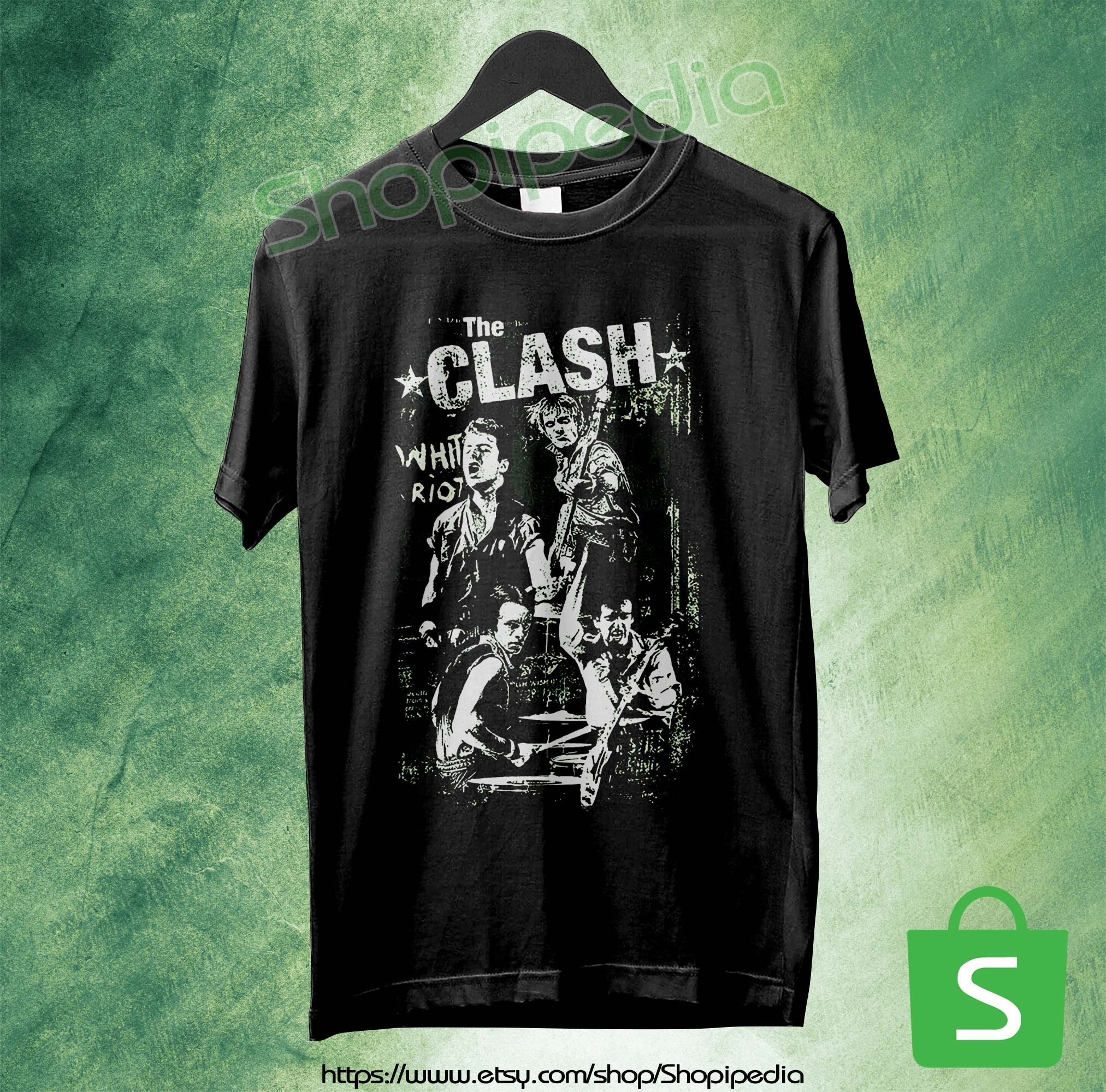 The Clash Vintage White Riot Tshirt The Clash Shirt English Etsy