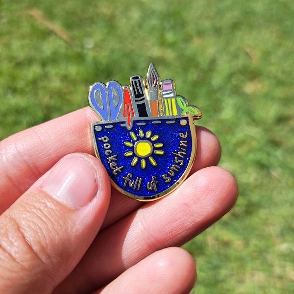 Pocket Full of Sunshine Good Luck Glitter Gift Enamel Pin