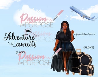 Funda de pasaporte personalizada y etiqueta de equipaje: Accesorios de viaje para mujer negra