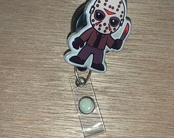 Jason Badge Reel / Horror Badge Reel / Halloween Badge Reel / Scary Badge Reel / Badge Reel