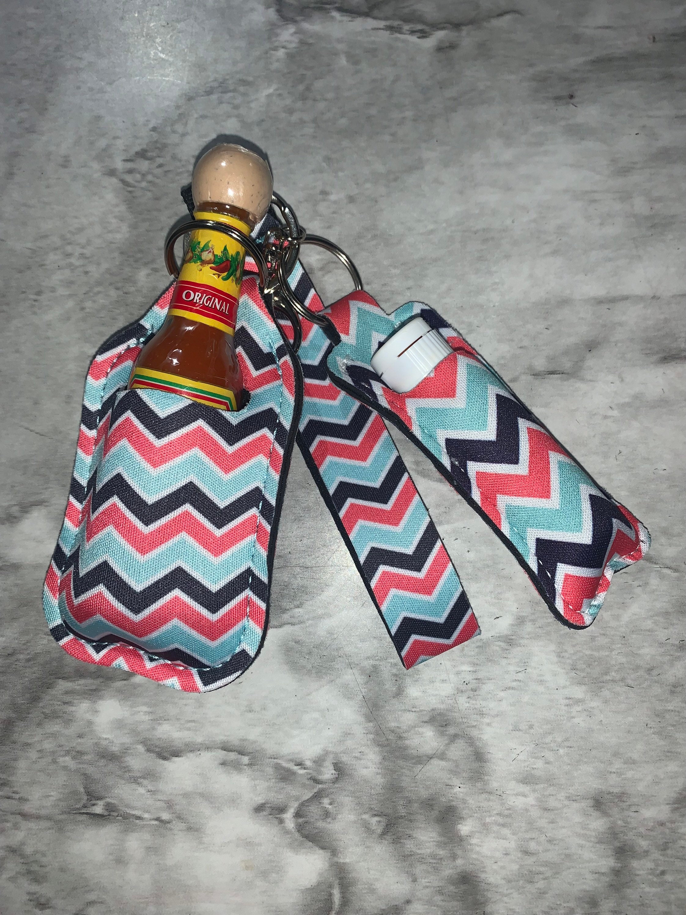 Mini Tajin and Cholula Hot Sauce Keychain Set / Mini Cholula Hot Sauce