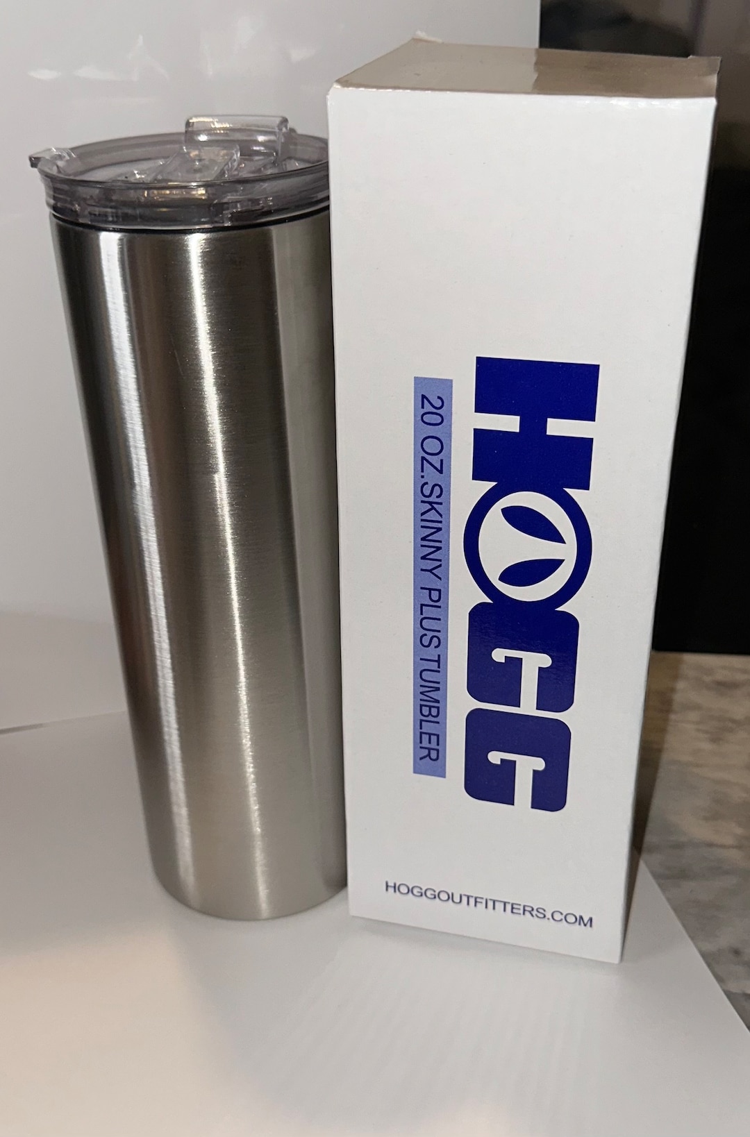 20oz Skinny Stainless Steel Tumblers With Lids and Straws / HOGG