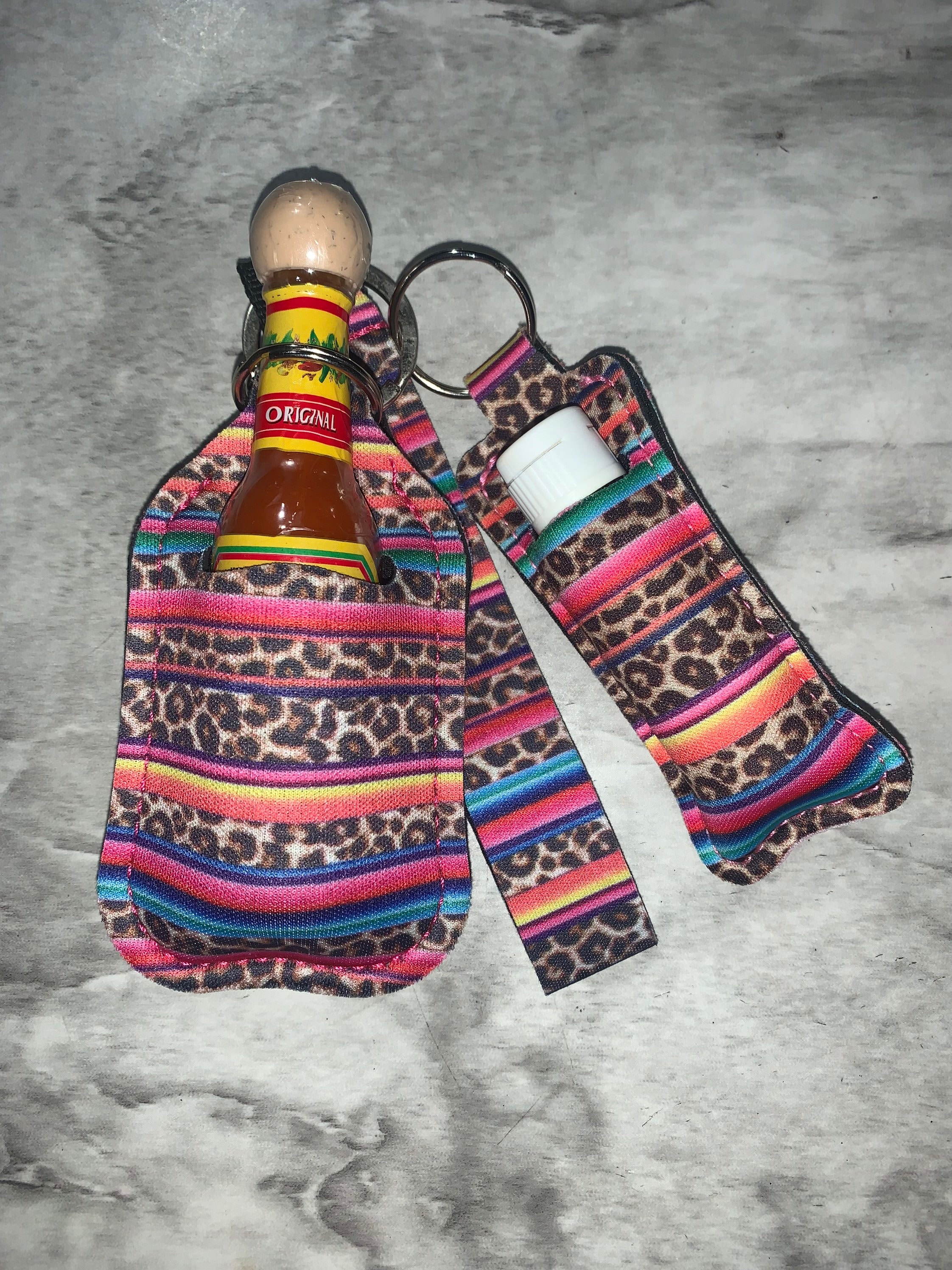 Mini Tajin and Cholula Hot Sauce Keychain Set / Mini Cholula Hot Sauce