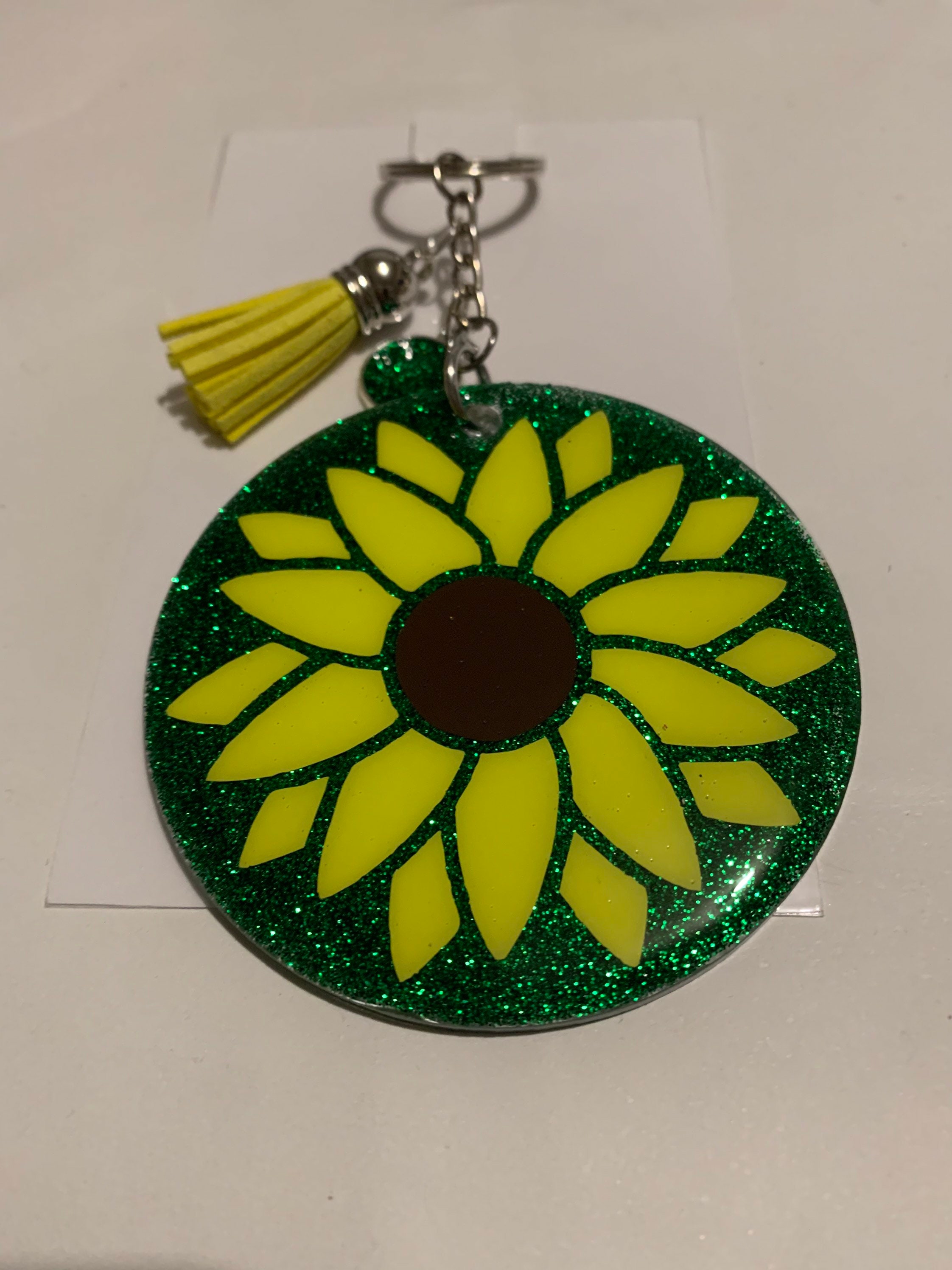Sunflower Keychain Etsy