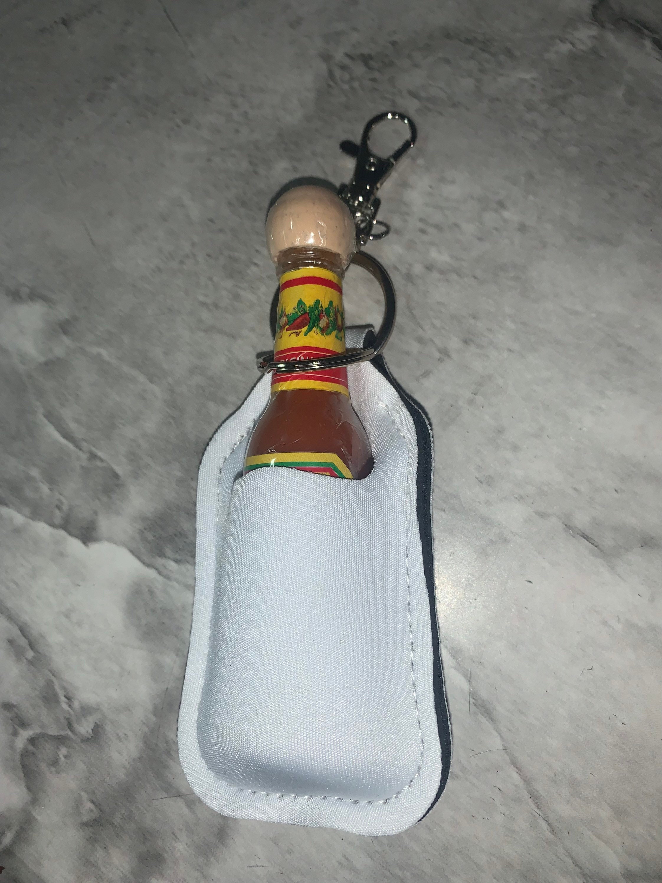 Personal Tajin or Personal Cholula Hot Sauce keychain