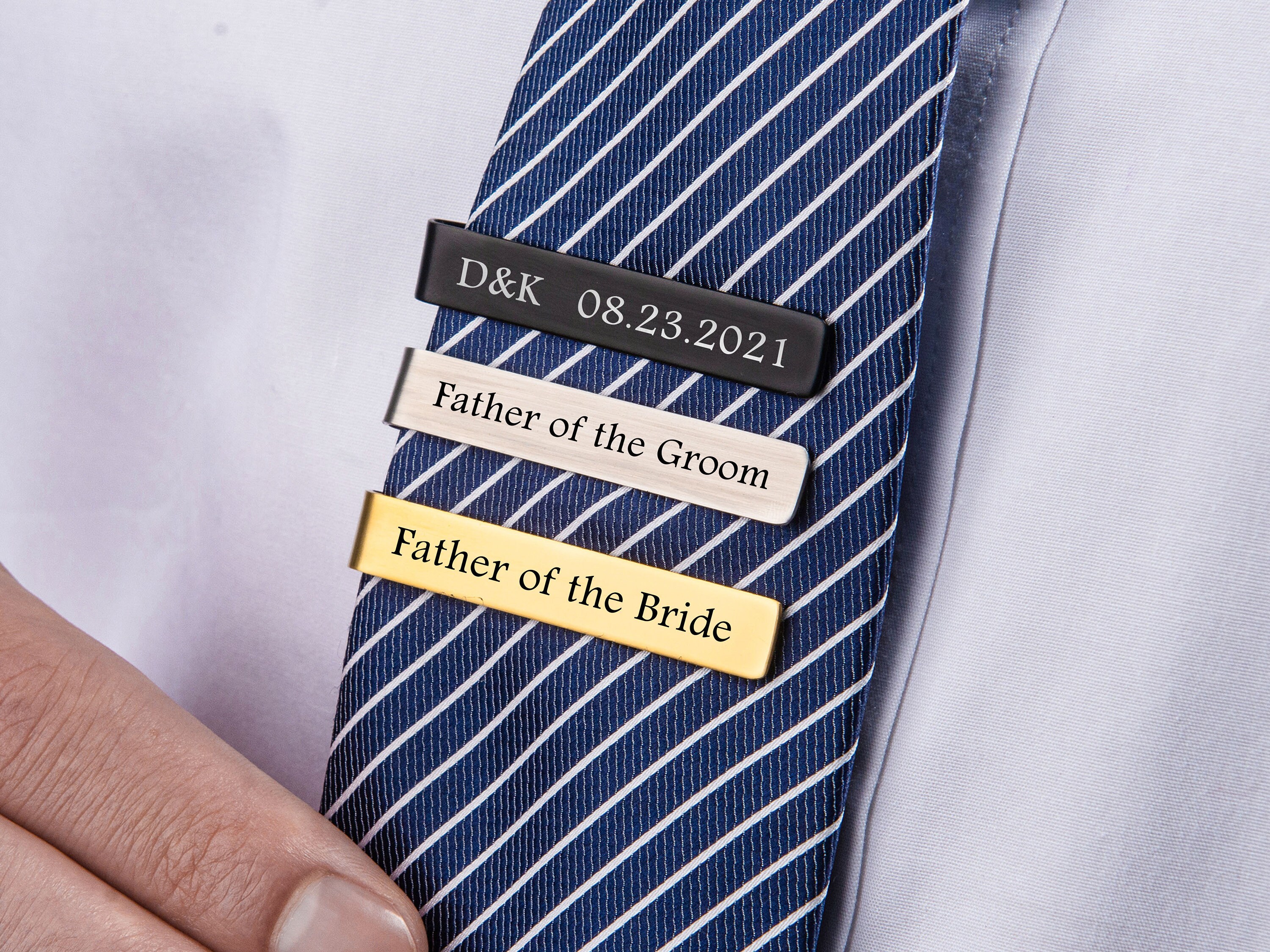 Personalized Tie Clips Custom Tie Bar Clip On Tie Gold Tie Etsy