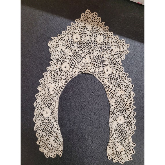 Antique Irish Crochet Lace Very Fine Collar - image 1