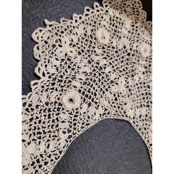 Antique Irish Crochet Lace Very Fine Collar - image 2