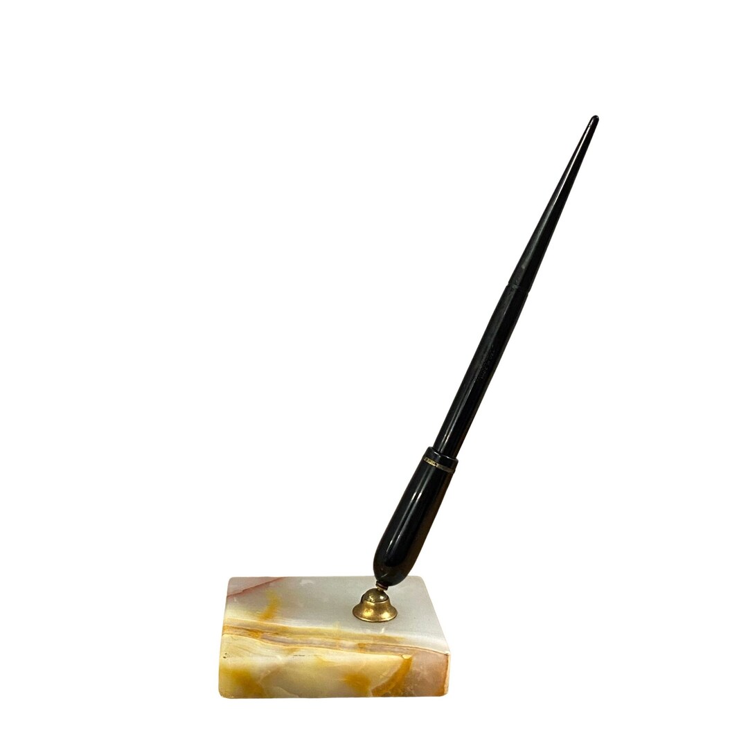 Eversharp Fountain Pen Desk Set W/ Onyx Base Etsy