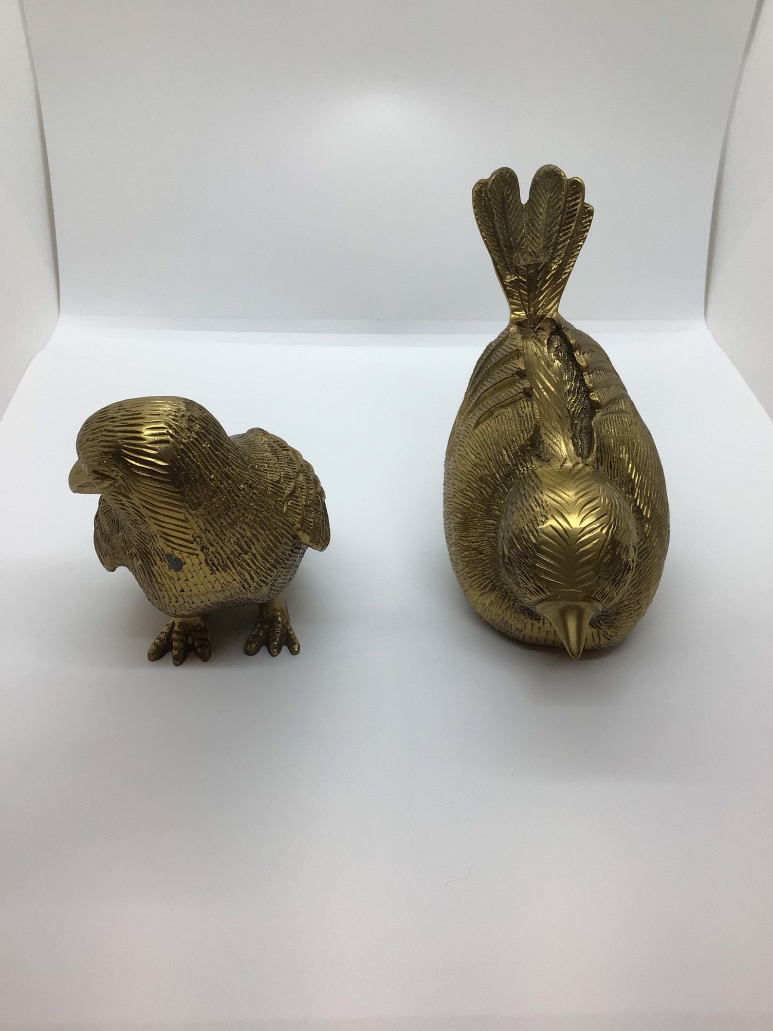 Vintage Decorative Brass Birds Paperweights Etsy