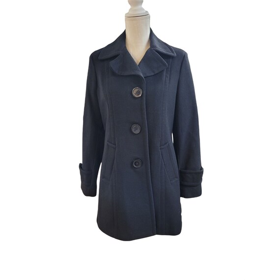 Vintage liz Claiborne Black Pea Coat - Etsy