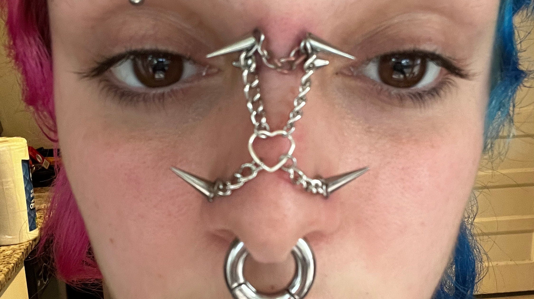 Bdsm Nose Ring Chain.