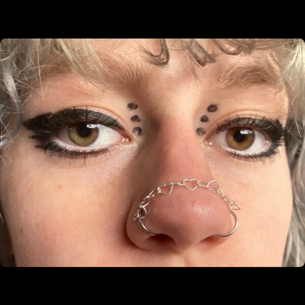 Heart Nose Chain Etsy