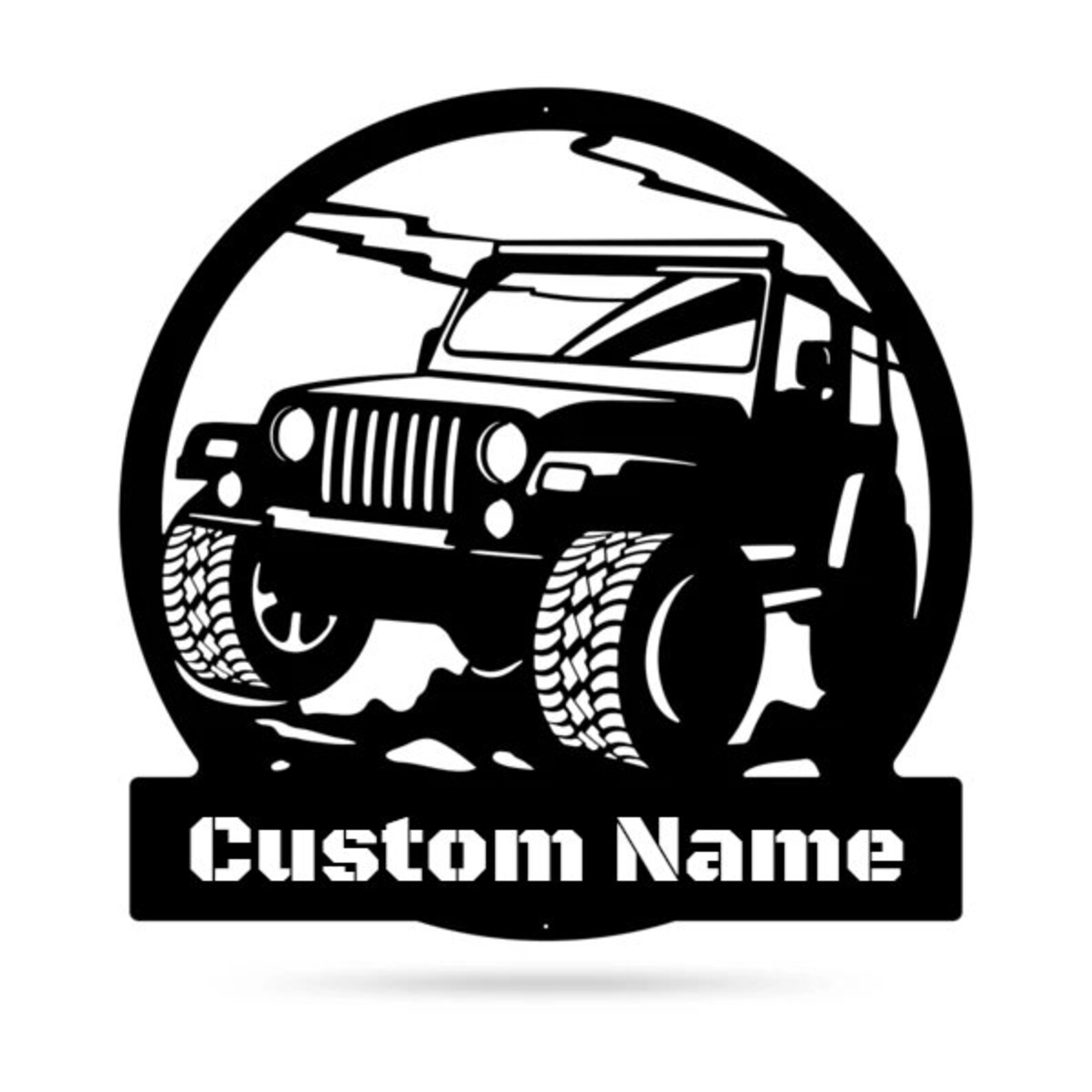 Custom METAL Jeep Sign With Custom Text Personalizable Gift Etsy