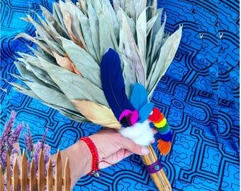 Chakapa Shaman, Cusco Style, Aya Vine Handle, Leaf Rattle, Ceremonial Cleansing Instrument, Authentic, Huayra, Native Peruvian